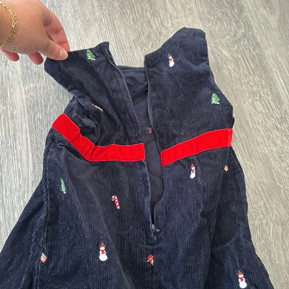 Hartstrings Navy Corduroy Christmas Holiday Dress Size 3T - Picture 6 of 6